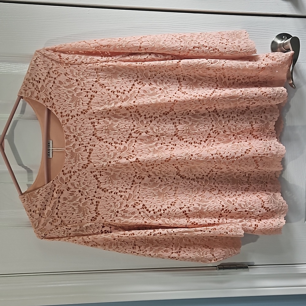 Eastex lace top lined size 14 color pink